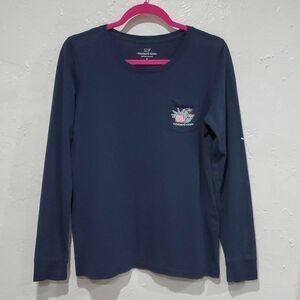 Vineyard Vines 4th of July Statue of Liberty Long Sleeve T-Shirt in Navy Size S